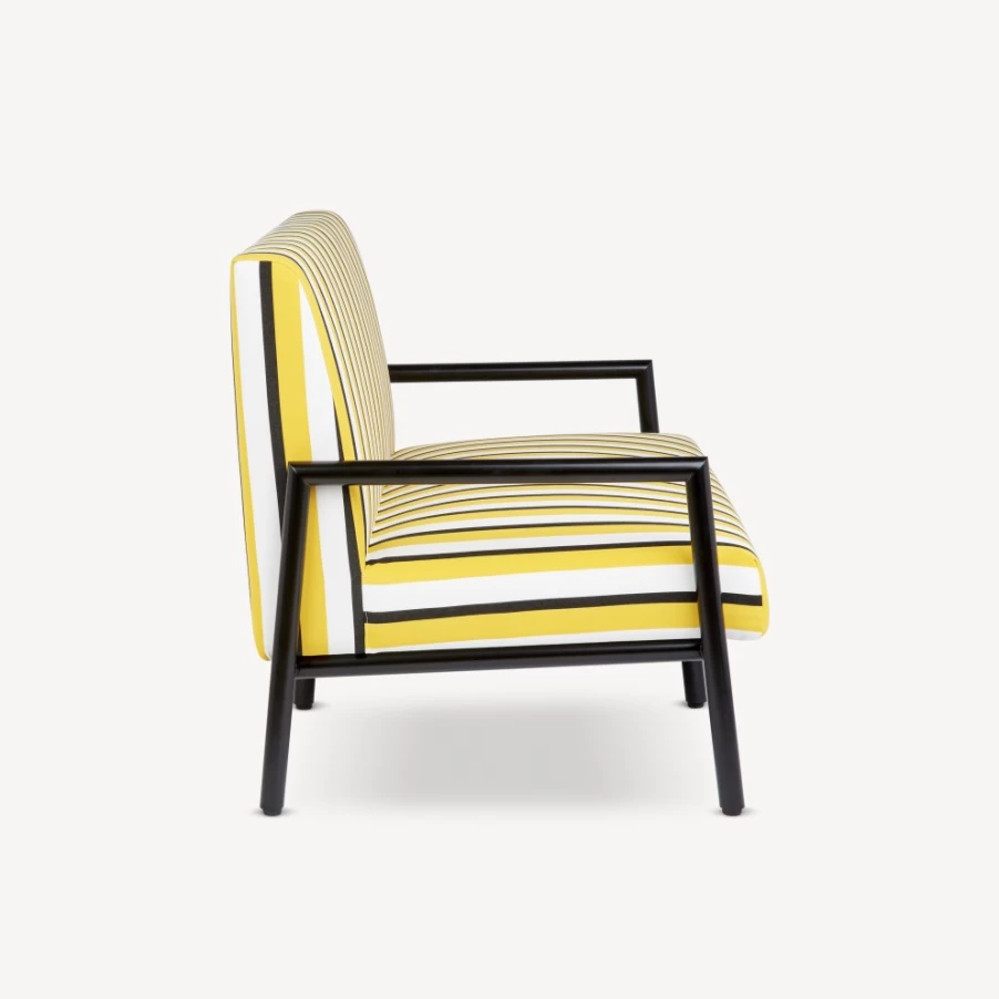 Fornasetti Outdoor Sofa Rigato in Yellow, White & Black - Premium Garden Lounge Furniture