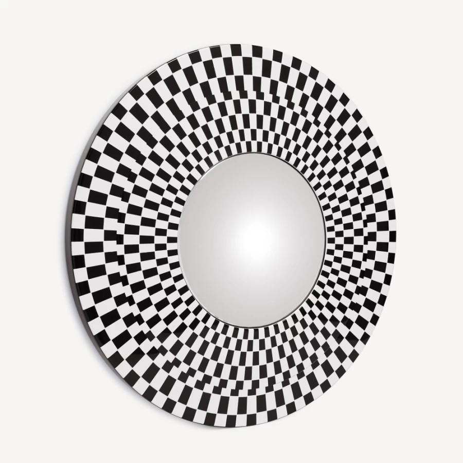 Fornasetti White and Black Convex Mirror Frame - Egocentrismo Design Wall Decor