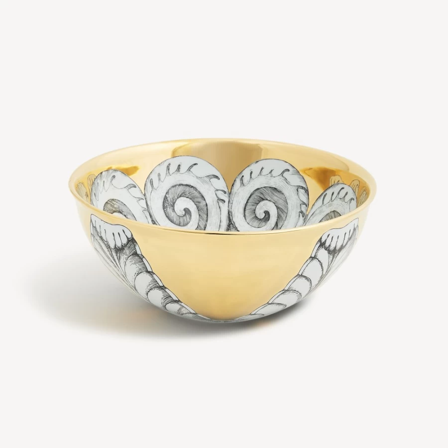 Fornasetti Rosone N.1 Decorative Centrepiece in White, Black & Gold