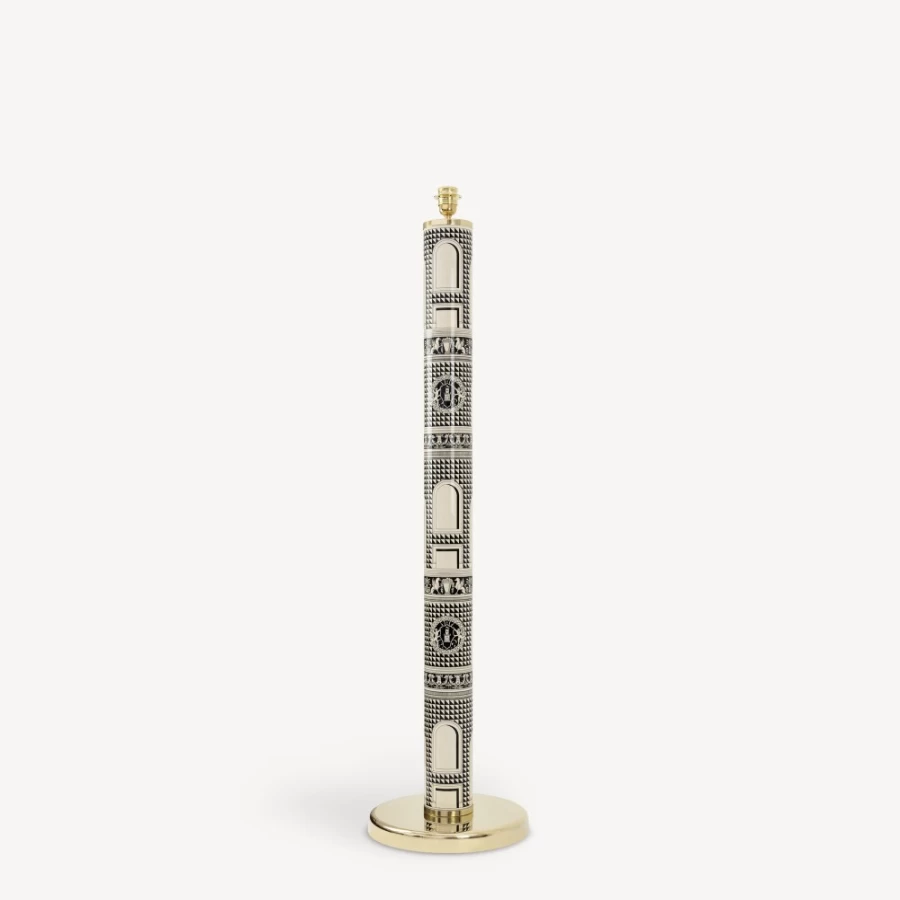 Fornasetti Facciata Quattrocentesca Floor Lamp in Black and Ivory - Italian Designer Lighting