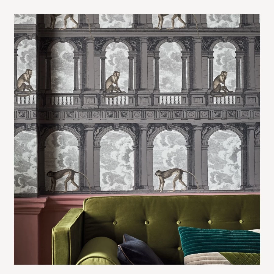 Fornasetti Soot Snow Procuratie Vista Wallpaper Luxury Designer Collection