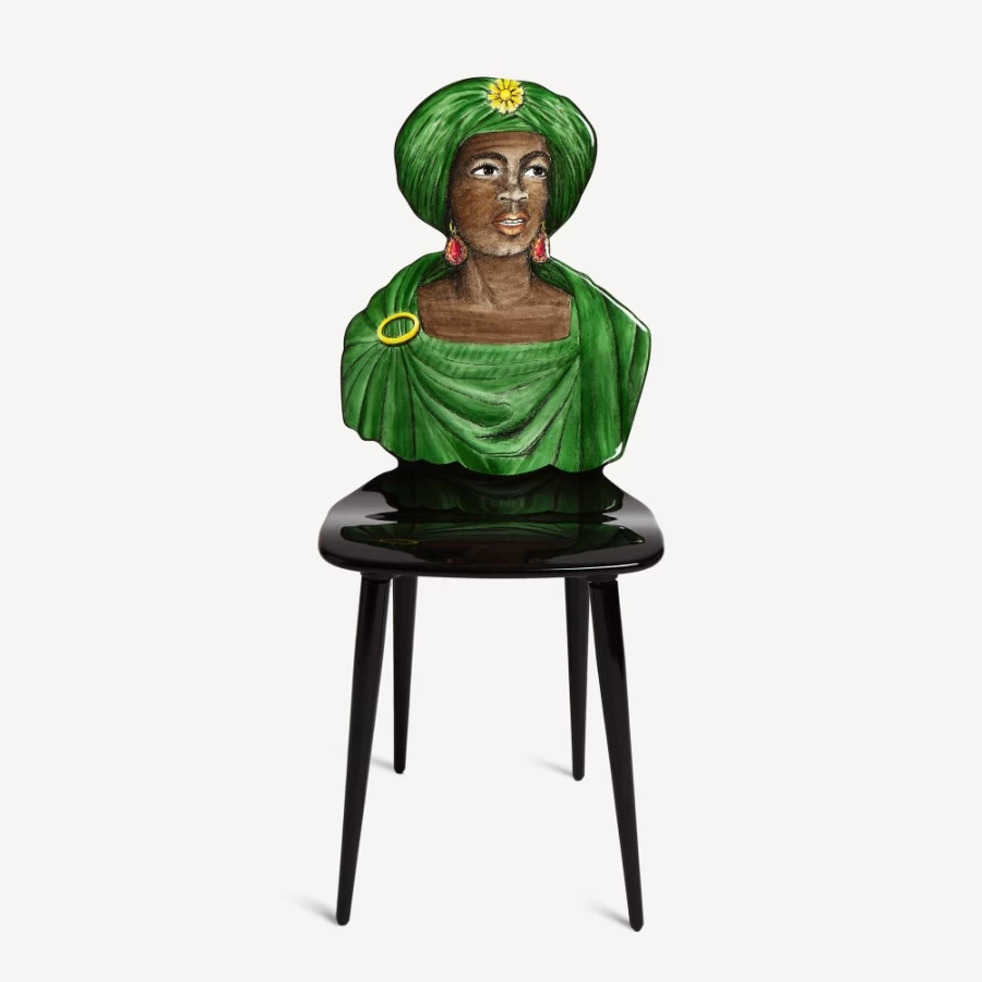Fornasetti Moro Chair in Multicolour - Stylish Green Designer Furniture