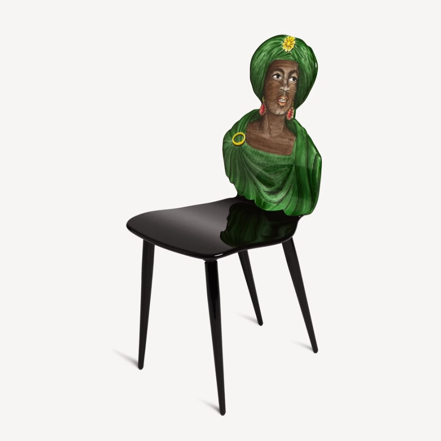 Fornasetti Moro Chair in Multicolour - Stylish Green Designer Furniture