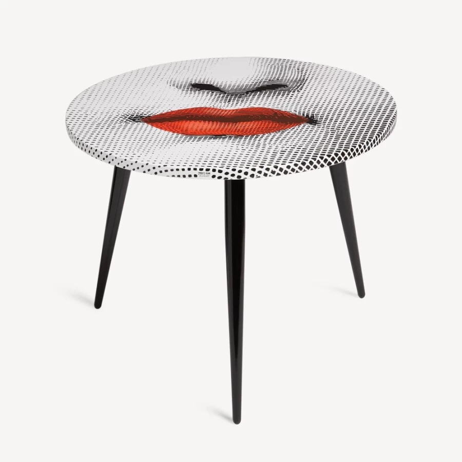 Fornasetti Table Top Bocca Game in White, Black & Red - Decorative Collectible