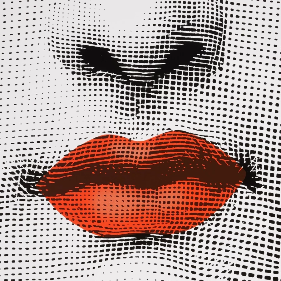 Fornasetti Table Top Bocca Game in White, Black & Red - Decorative Collectible