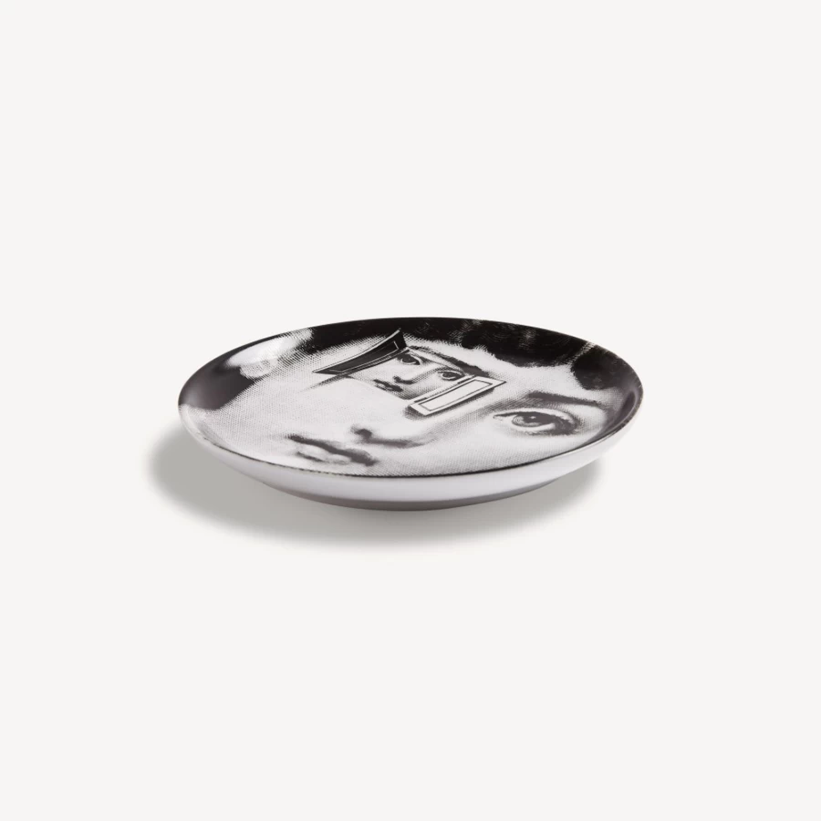 Fornasetti Coaster Tema E Variazioni N.116 - White and Black Ceramic Decorative Tray