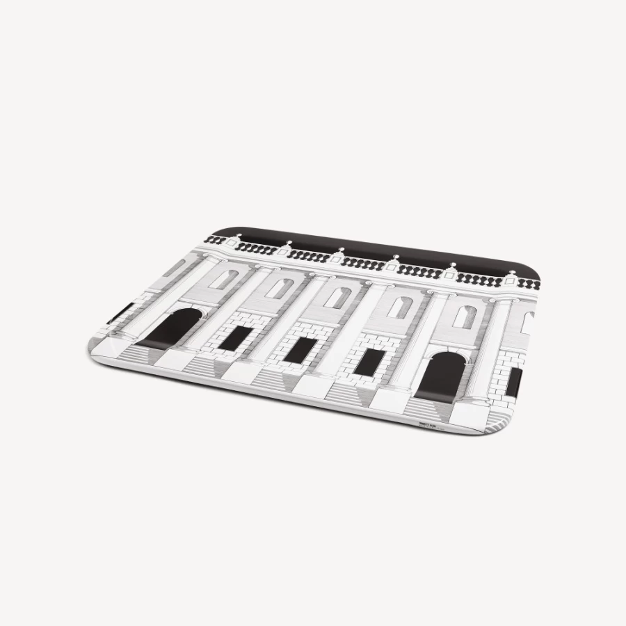 Fornasetti White and Black Tray Casa Con Colonne Decorative Column Tray