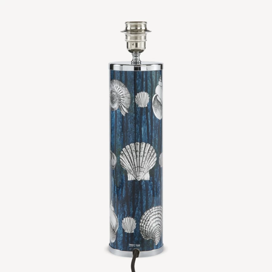 Fornasetti Giro Di Conchiglie Lamp in Silver and Blue - Decorative Shell Design Table Light