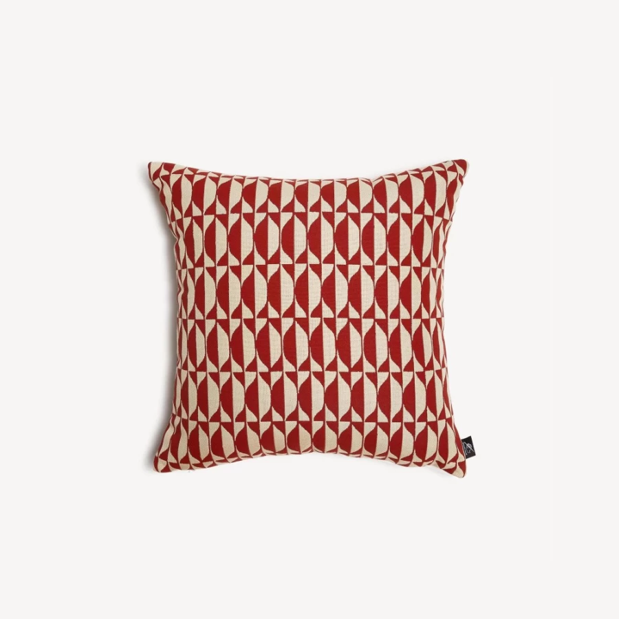Fornasetti Rust/Ecru Outdoor Cushion Losanghe - Designer Garden & Patio Pillow