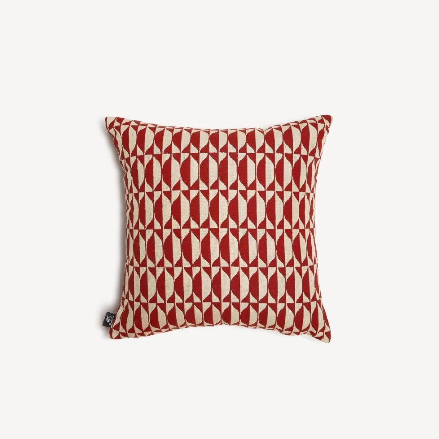 Fornasetti Rust/Ecru Outdoor Cushion Losanghe - Designer Garden & Patio Pillow