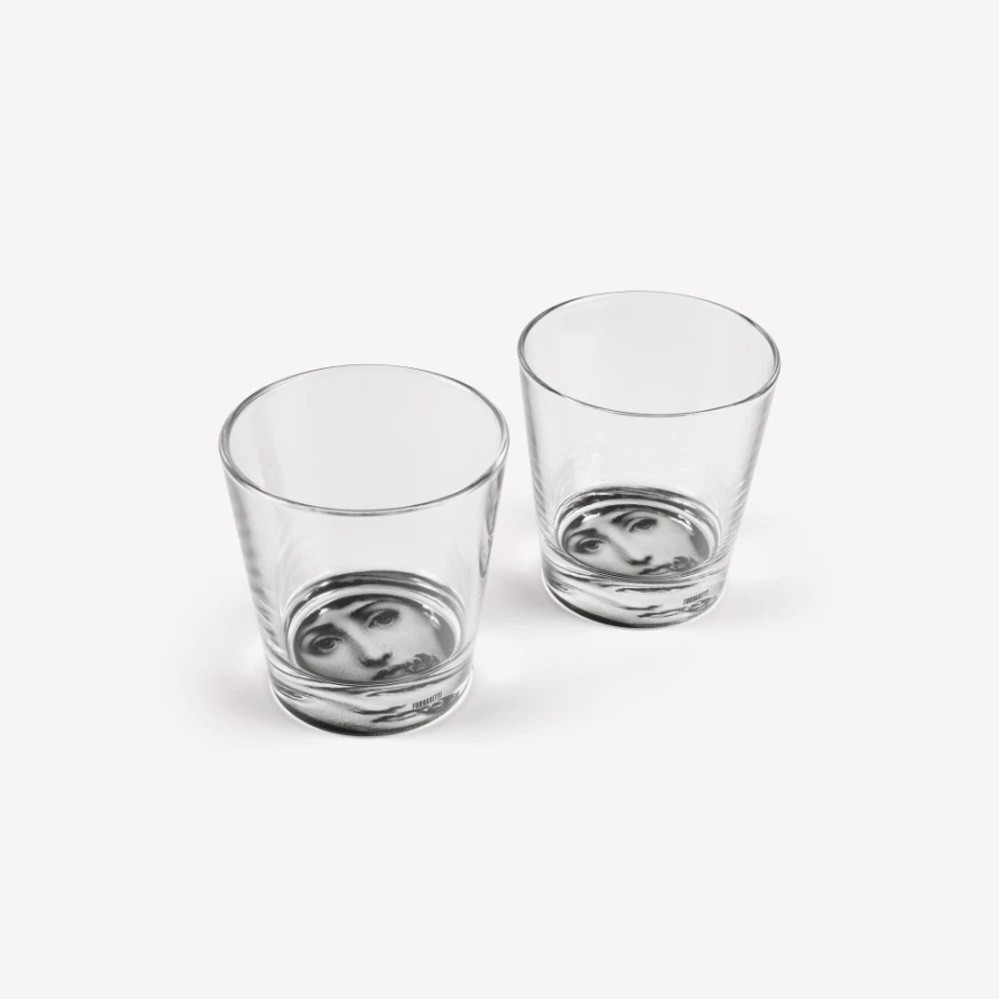 Fornasetti Black Tema E Variazioni 2-Piece Glass Set