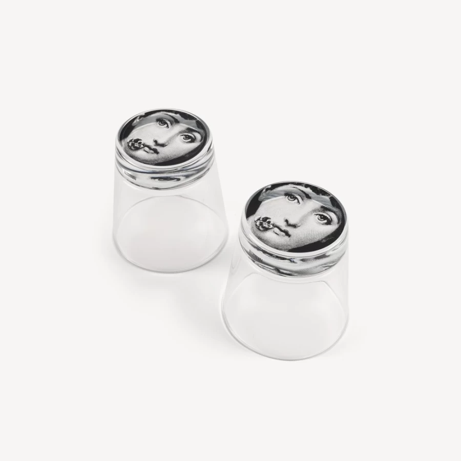 Fornasetti Black Tema E Variazioni 2-Piece Glass Set