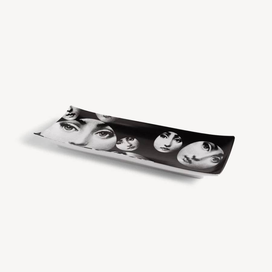 Fornasetti Rectangular Tray "Tema E Variazioni N.242" in White and Black