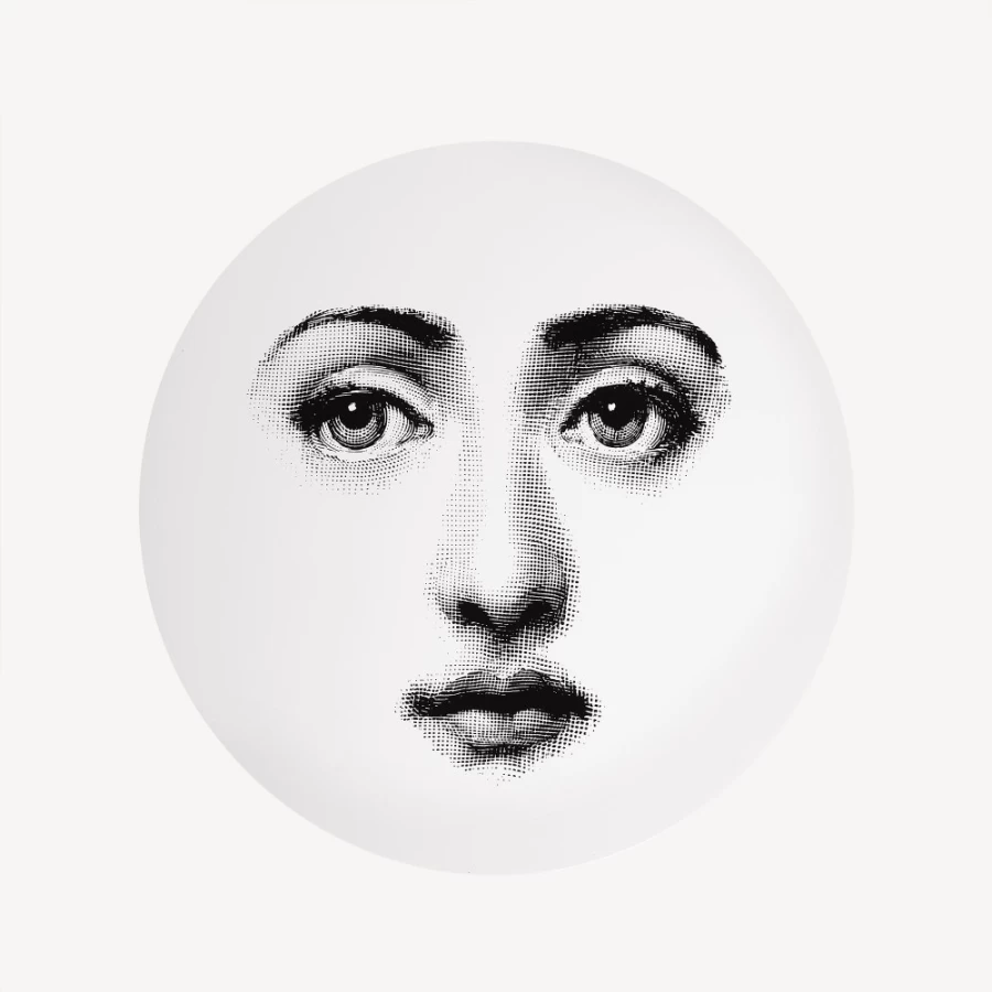 Fornasetti Table Top Tema E Variazioni N.6 White and Black Ceramic Designer Tray