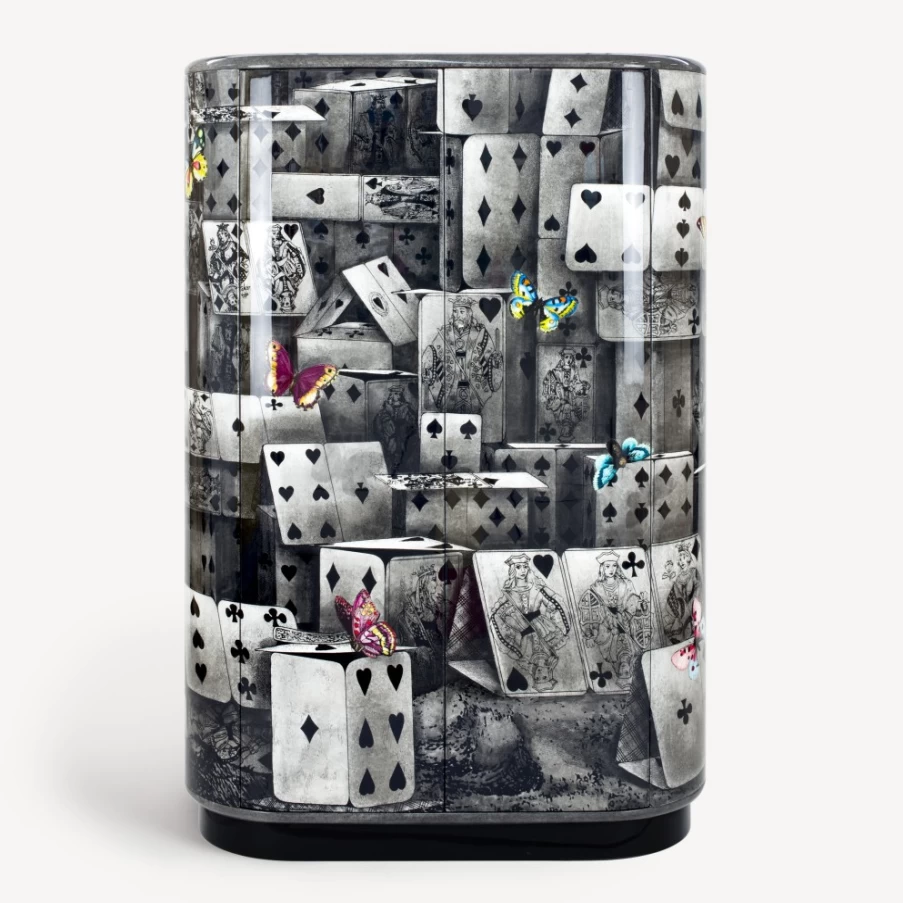 Fornasetti Curved Cabinet Notturno Multicolour Decorative Storage Piece