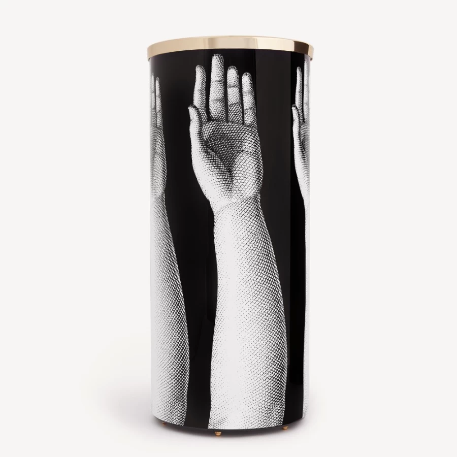 Fornasetti White and Black Umbrella Stand Mani - Designer Home Decor