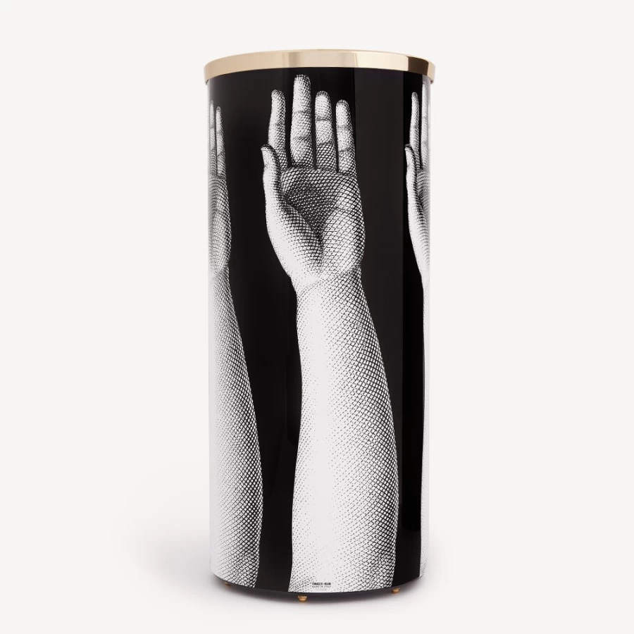 Fornasetti White and Black Umbrella Stand Mani - Designer Home Decor