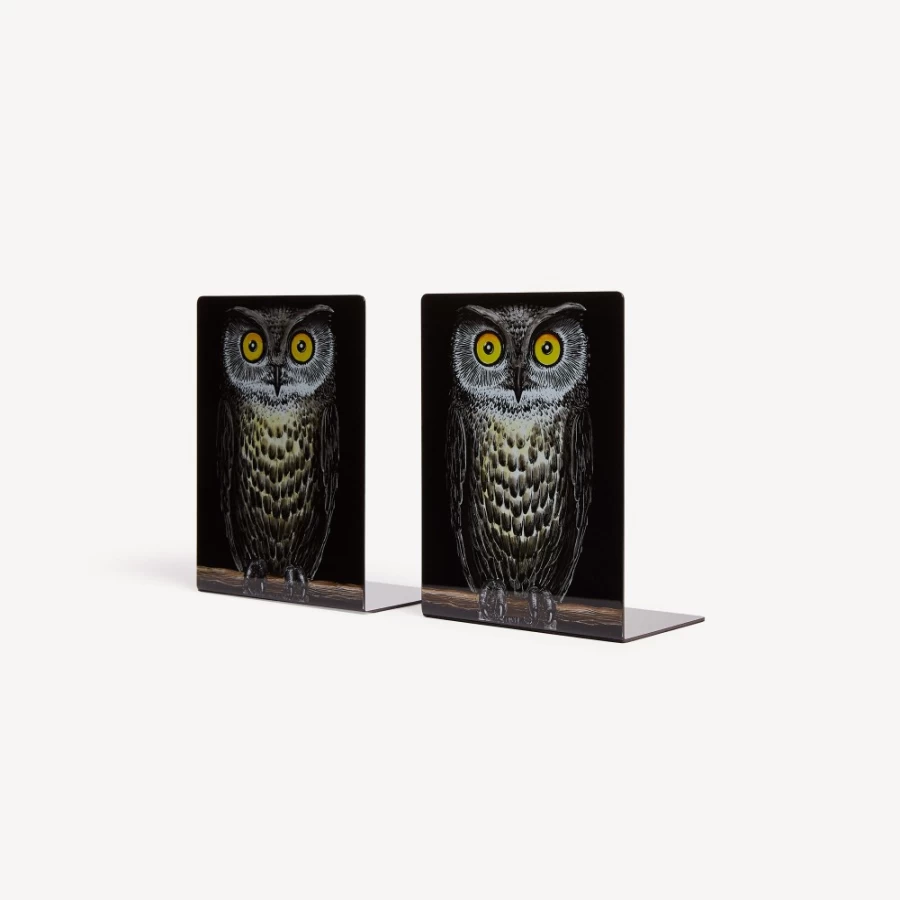 Fornasetti Multicolour Bookends Civetta - Decorative Owl Design Bookends