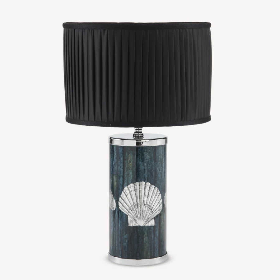 Fornasetti Black Pleated Fabric Semi-Cylindrical Lampshade