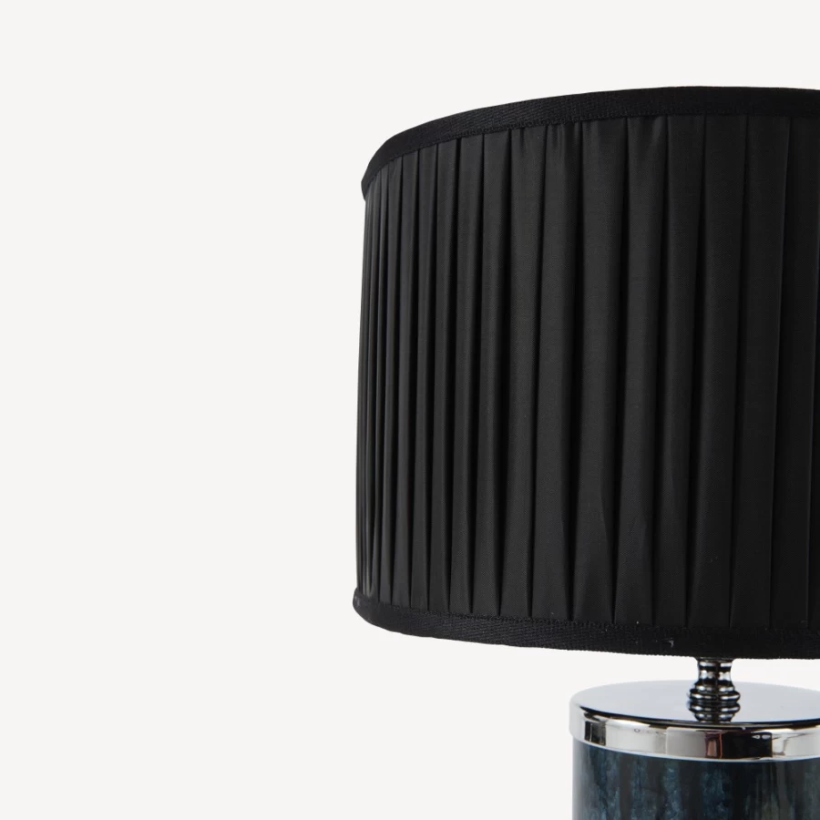 Fornasetti Black Pleated Fabric Semi-Cylindrical Lampshade