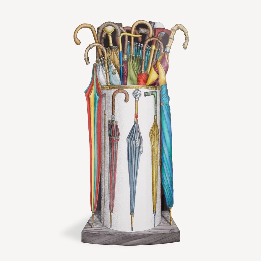 Fornasetti Trompe L'Oeil Multicolour Umbrella Stand - Decorative Portaombrelli Design