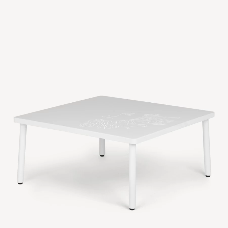 Fornasetti White Outdoor Solitario Table for Garden and Patio