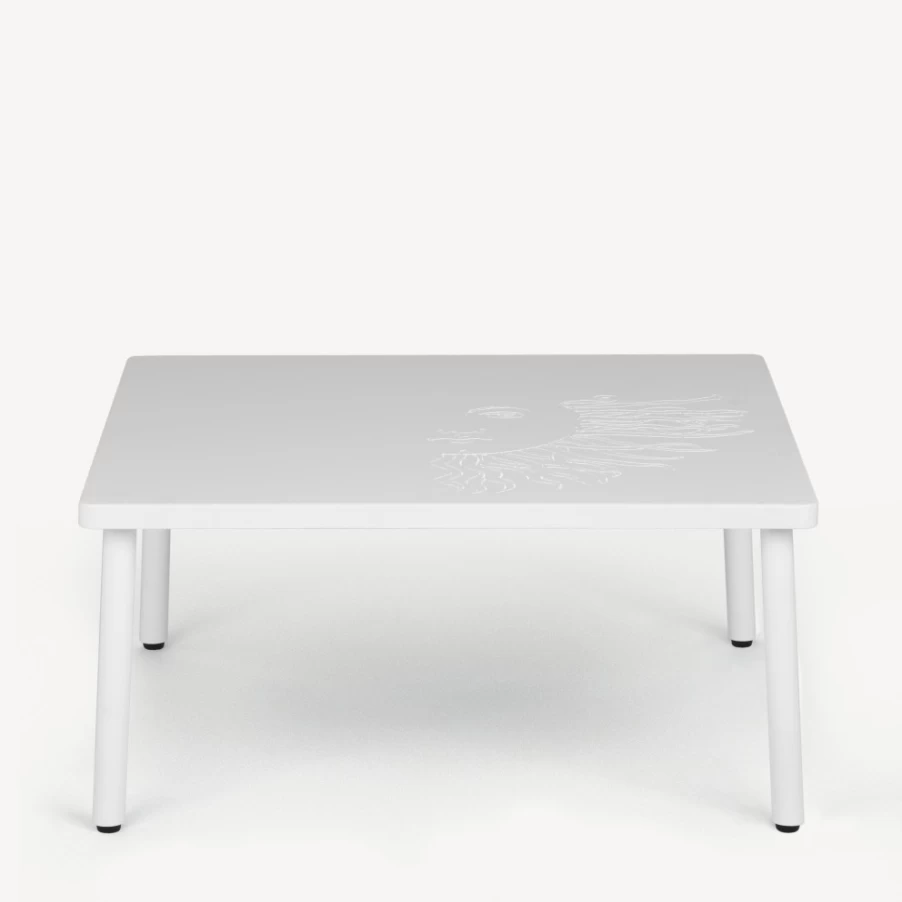 Fornasetti White Outdoor Solitario Table for Garden and Patio