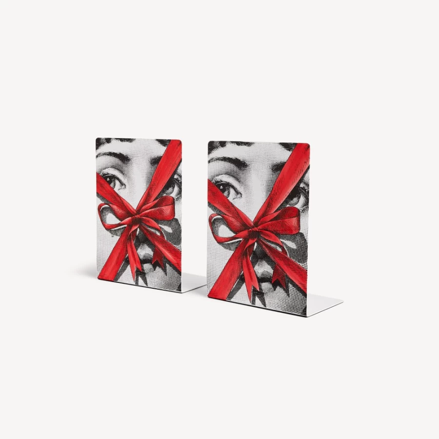 Fornasetti Tema E Variazioni N.171 Bookends - Decorative White Black Red Book Holders Gift