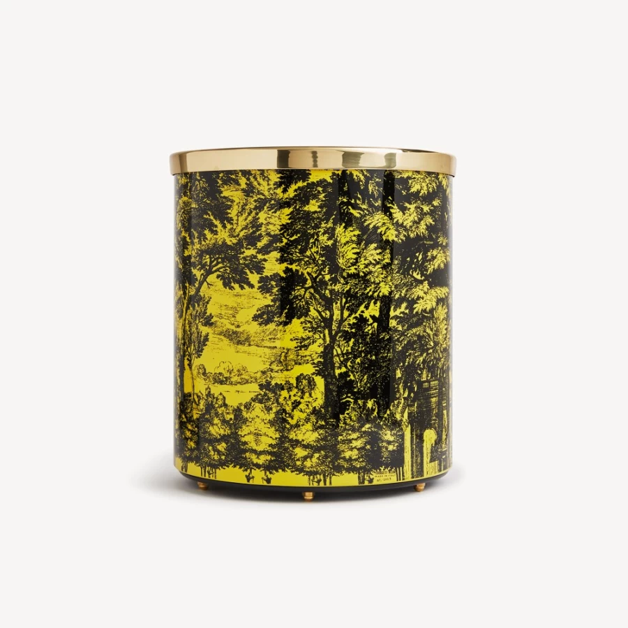 Fornasetti Black and Yellow Paper Basket Giardino Settecentesco Decorative Tray