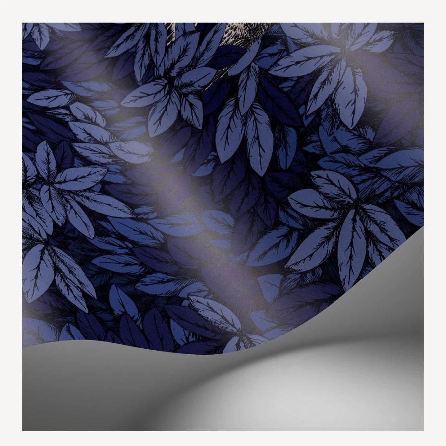 "Fornasetti Midnight Wallpaper - Foglie E Civette Design"