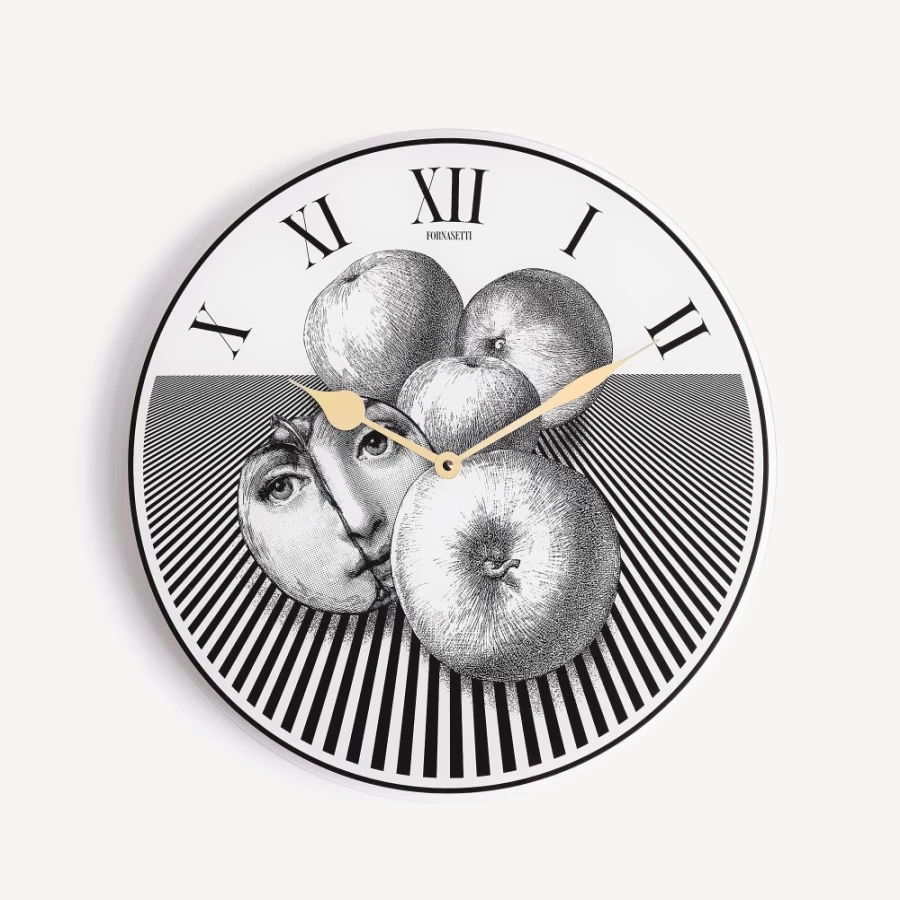Fornasetti Clock Tema E Variazioni N. 390 in White and Black - Decorative Wall Clock