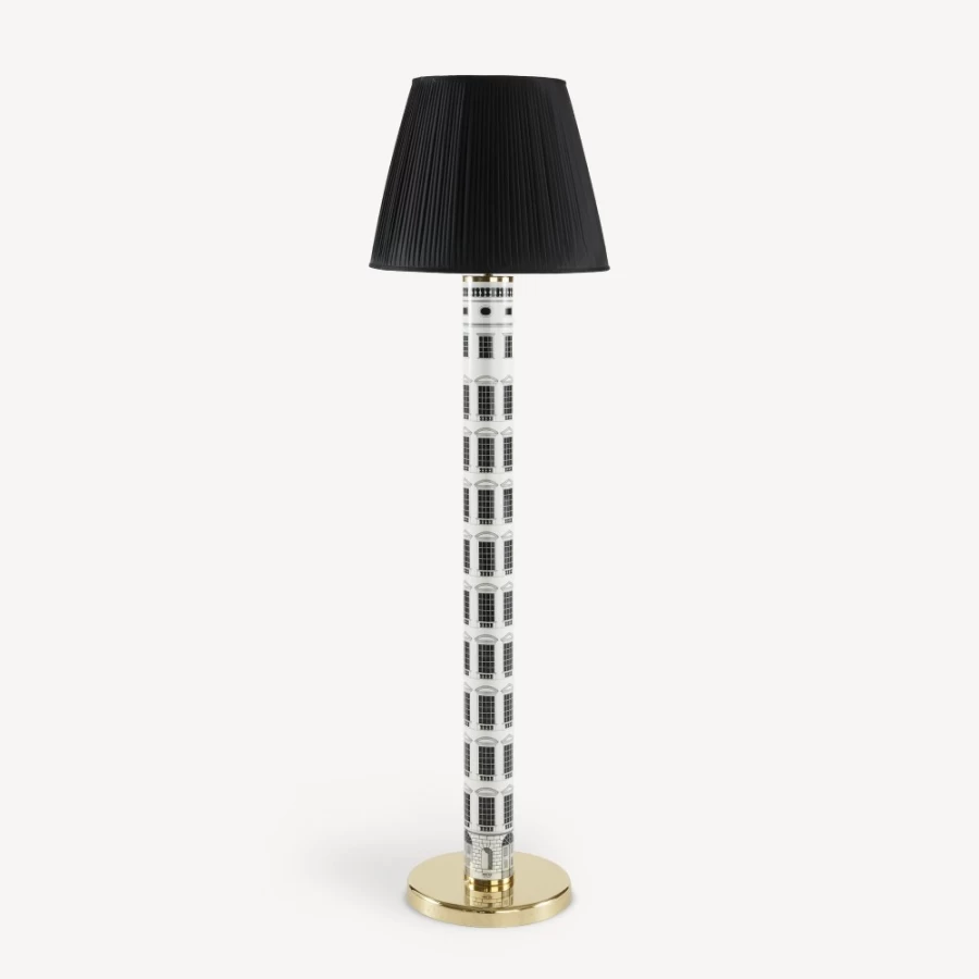Fornasetti Black Pleated Fabric Conical Lampshade