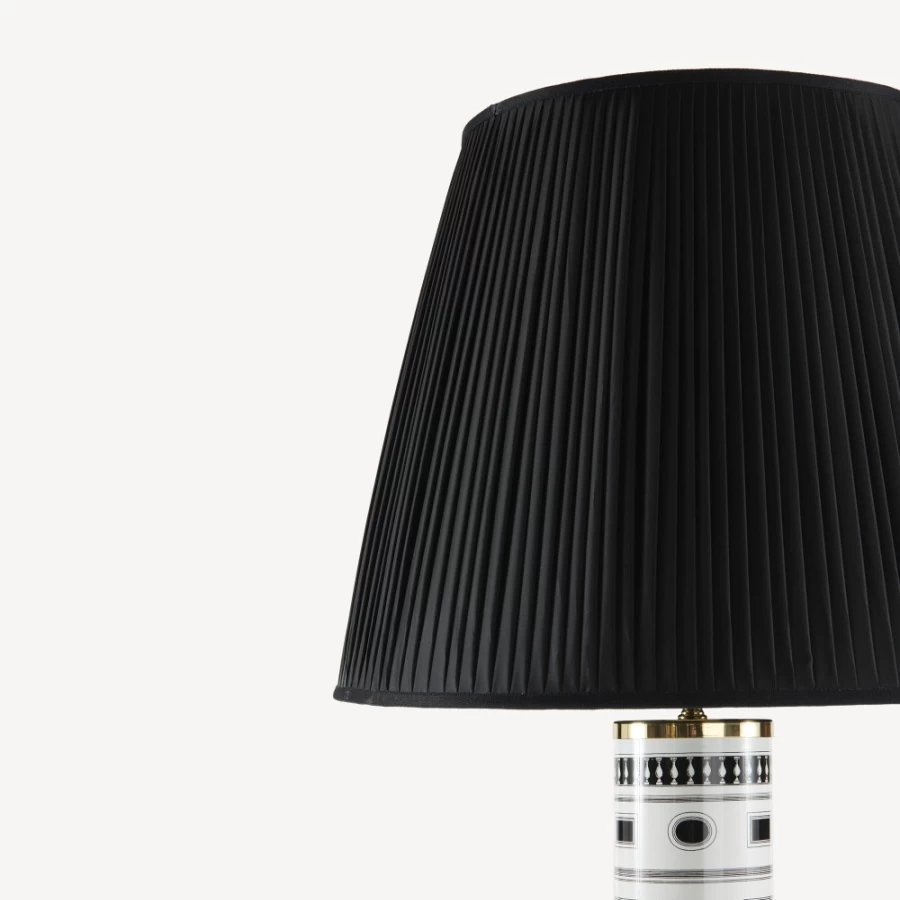 Fornasetti Black Pleated Fabric Conical Lampshade
