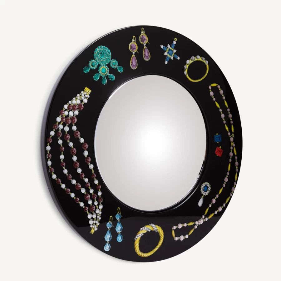 Fornasetti Multicolour Convex Mirror Frame - Gioielli Decorative Wall Art