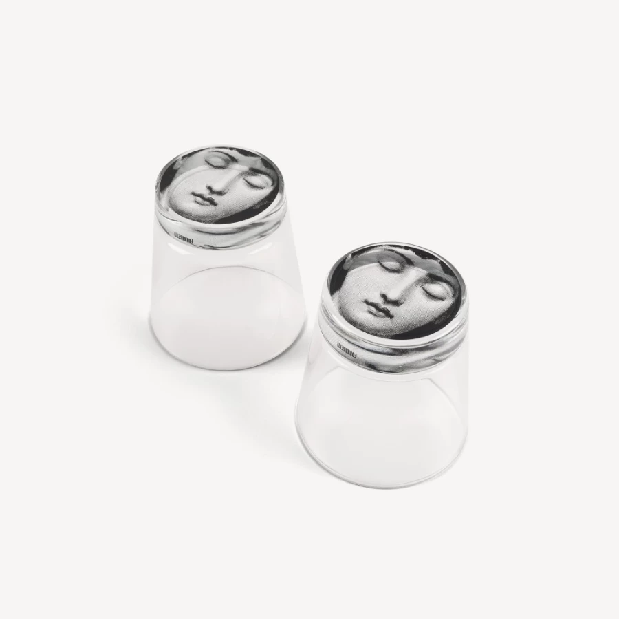 Fornasetti Black Tema E Variazioni 2-Piece Glass Set