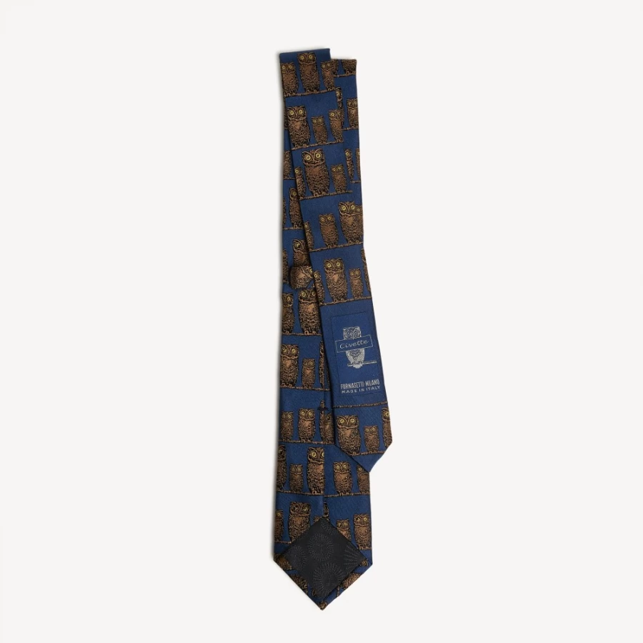 Fornasetti Multicolour Silk Tie with Surrealist Civette Design - Luxury Italian Fashion Accessory