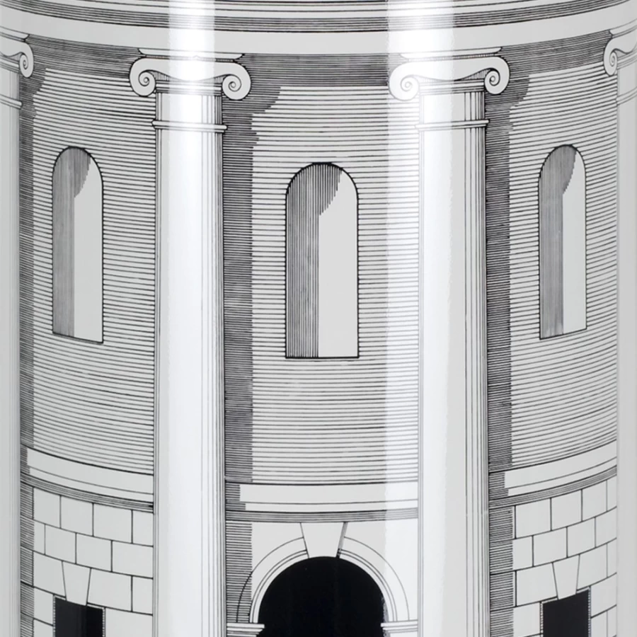 Fornasetti White Black Gold Umbrella Stand Casa Con Colonne Home Decor
