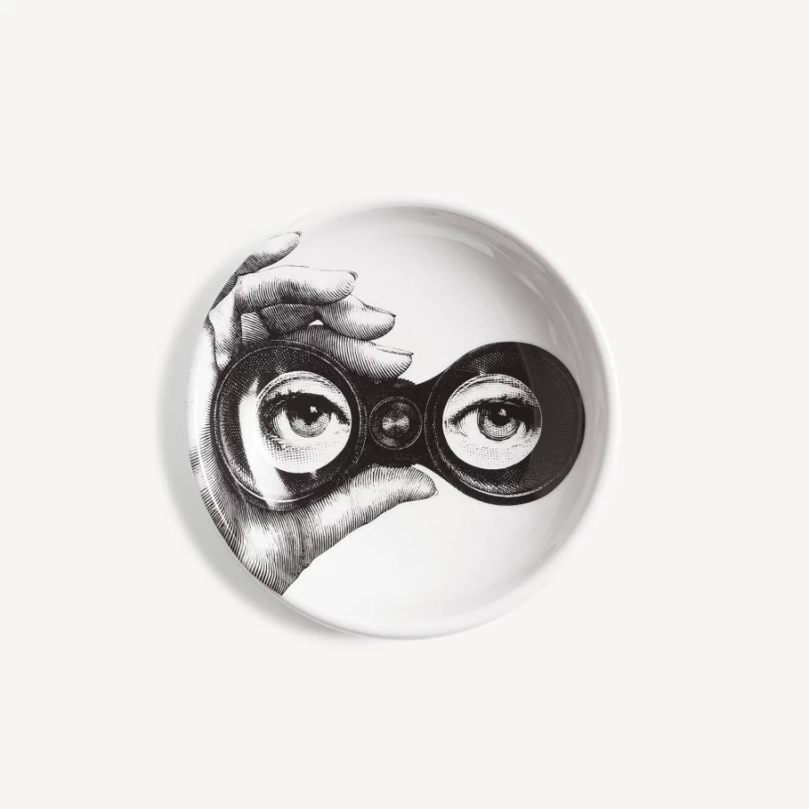 Fornasetti White and Black Ashtray Tema E Variazioni N.371 - Decorative Collectible Design
