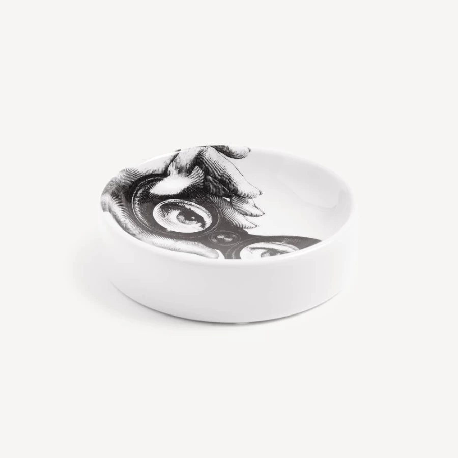 Fornasetti White and Black Ashtray Tema E Variazioni N.371 - Decorative Collectible Design