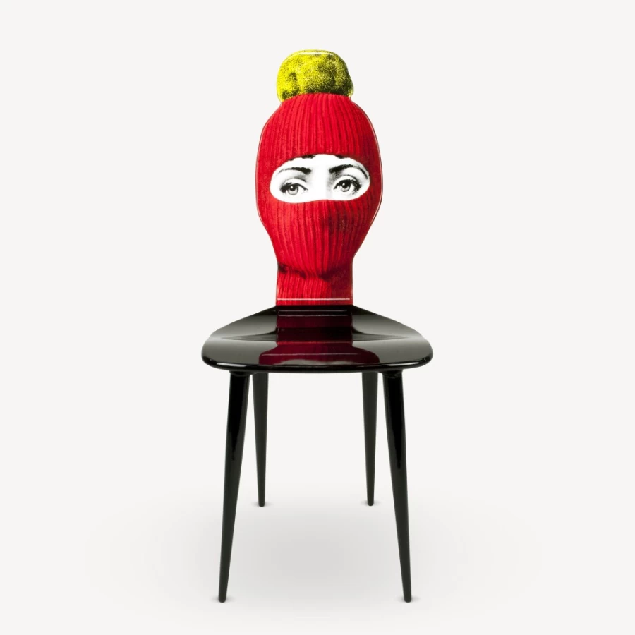 Fornasetti Lux Gstaad Chair - Red, Yellow, Black Modern Design