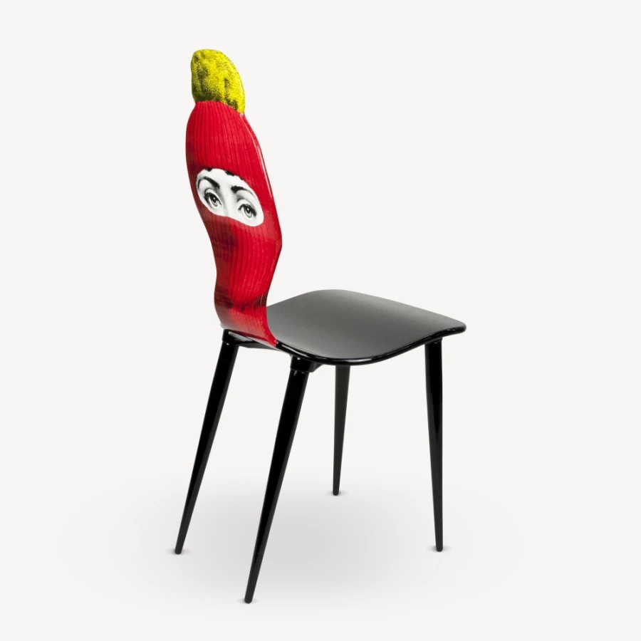 Fornasetti Lux Gstaad Chair - Red, Yellow, Black Modern Design