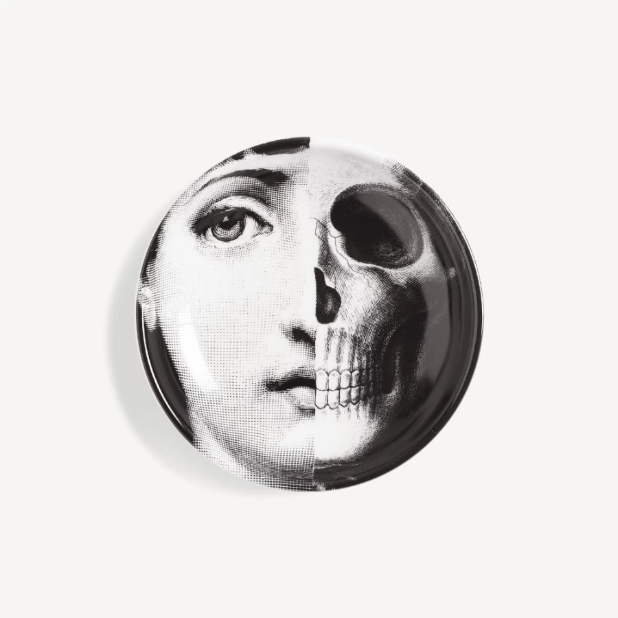 Fornasetti White and Black Ashtray Tema E Variazioni N.288 Collectible Design Piece