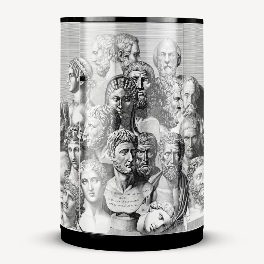 Fornasetti White and Black Tall Antique Style Console Table