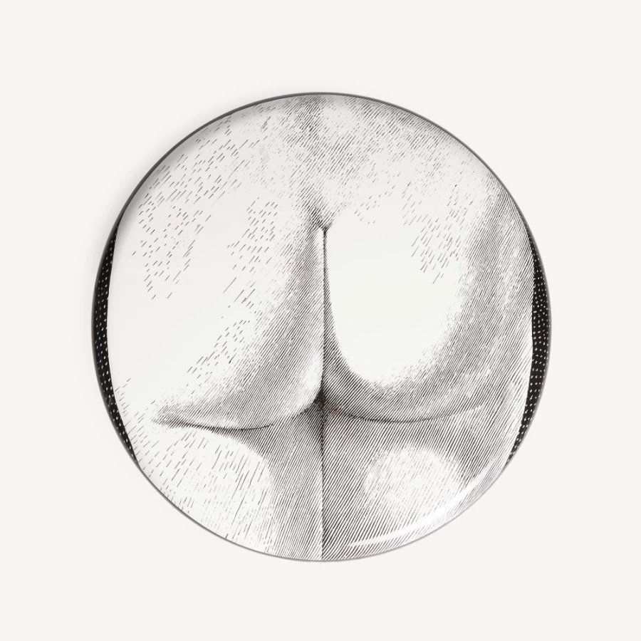 Fornasetti White and Black Ergonomic Stool - Modern Design for Comfort and Style