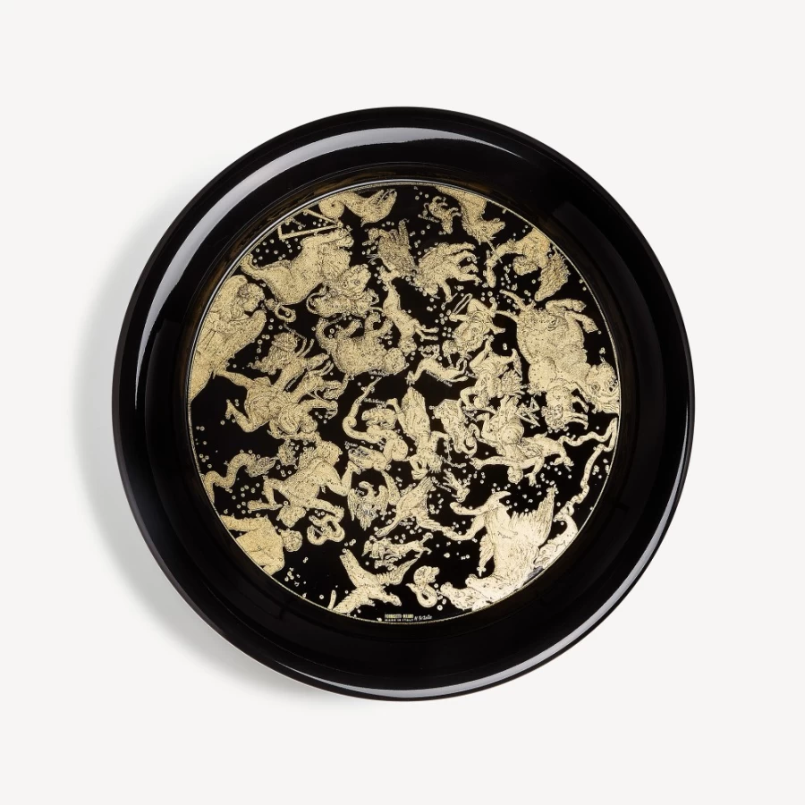Fornasetti Emisfero Tray in Gold and Black - Decorative Collectible Tray