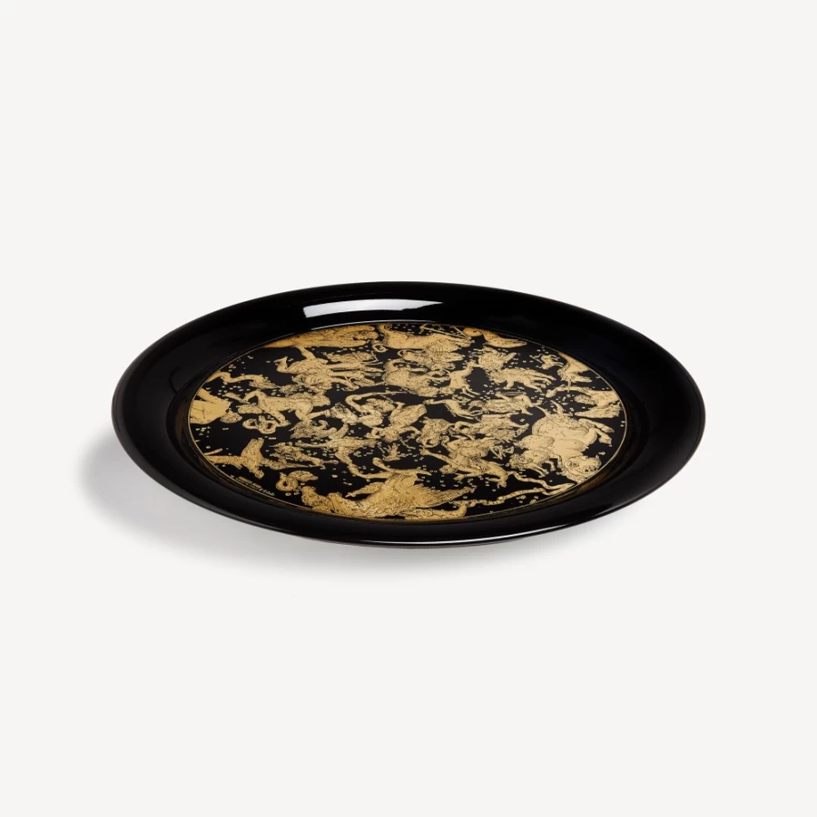 Fornasetti Emisfero Tray in Gold and Black - Decorative Collectible Tray