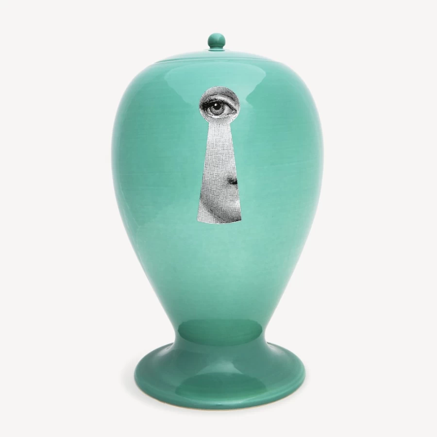 Fornasetti Green and Black Chiave/Serratura Decorative Vase