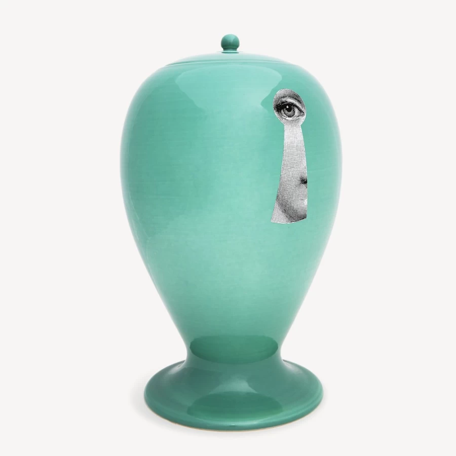Fornasetti Green and Black Chiave/Serratura Decorative Vase