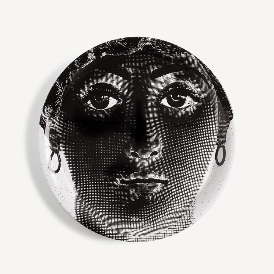 Fornasetti Tray Tema E Variazioni No. 36 - White and Black Decorative Collectible Tray