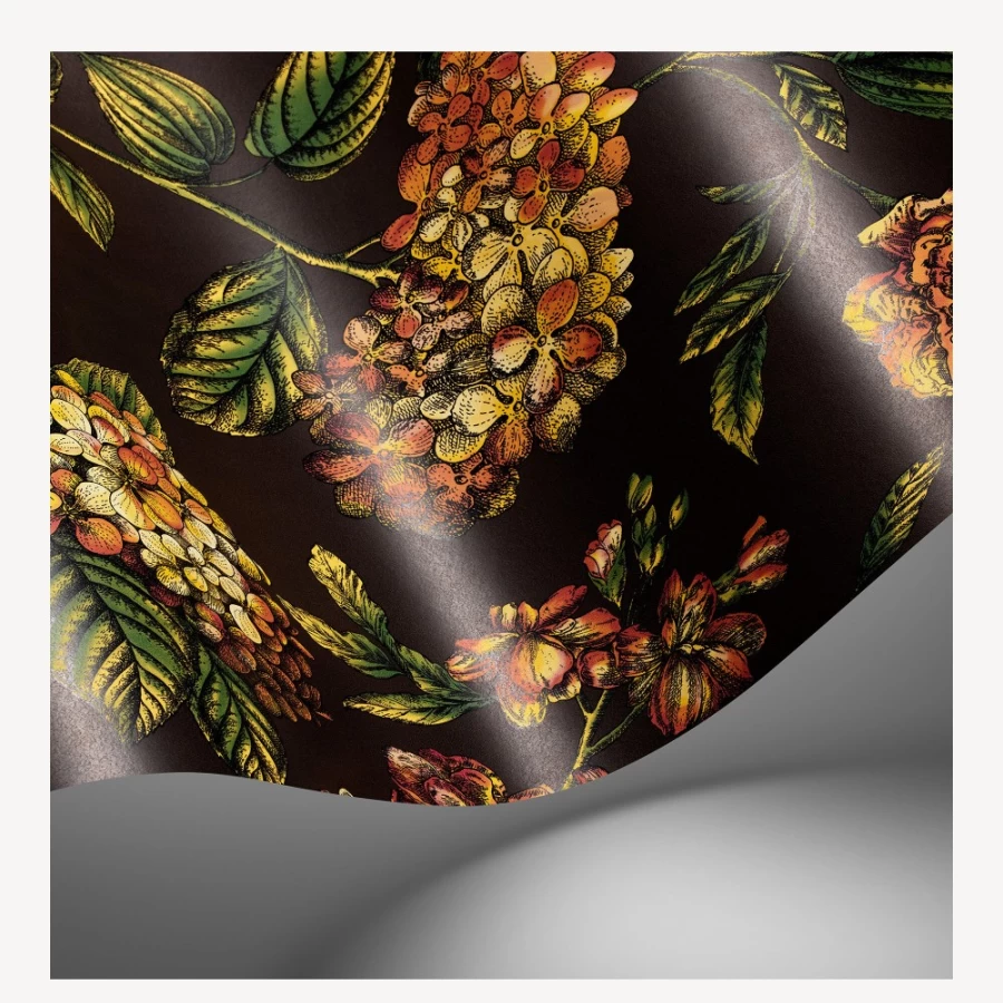 Fornasetti Autumnal Hydrangea Wallpaper - Ramo Di Ortensia Design